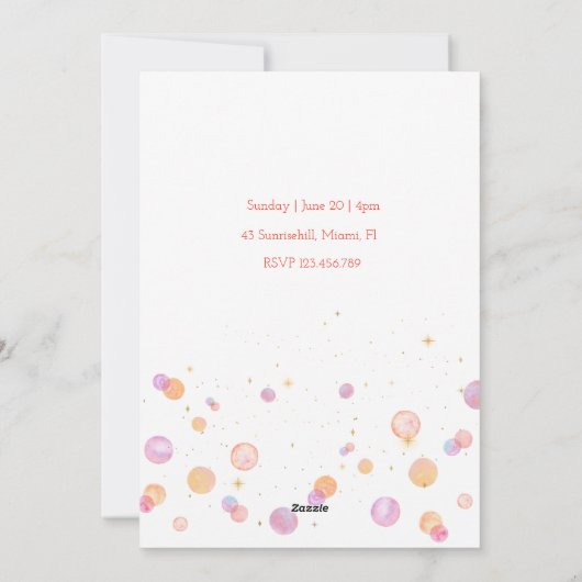 Waterverf Caticorn Meow-Gical Verjaardagsuitnodigi Feestdagenkaart (Achterkant)