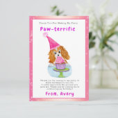 Waterverf Cavalier King Charles Cupcake Birthday Bedankkaart (Staand voorkant)