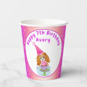 Waterverf Cavalier King Charles Cupcake Birthday Papieren Bekers (Achterkant)