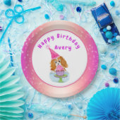 Waterverf Cavalier King Charles Cupcake Birthday Papieren Bordje (Feest)