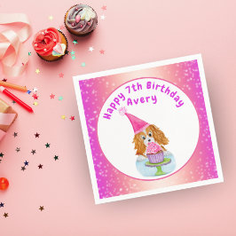 Waterverf Cavalier King Charles Cupcake Birthday Servet