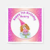 Waterverf Cavalier King Charles Cupcake Birthday Servet (Voorkant)