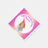 Waterverf Cavalier King Charles Cupcake Birthday Servet (Hoek)