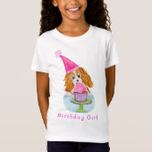 Waterverf Cavalier King Charles Cupcake Birthday T-shirt (Voorkant)