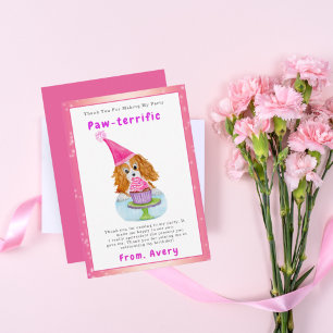 Waterverf Cavalier King Charles Cupcake Verjaardag Bedankkaart