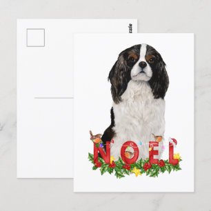Waterverf Cavalier King Charles Noel Kerstmis Briefkaart
