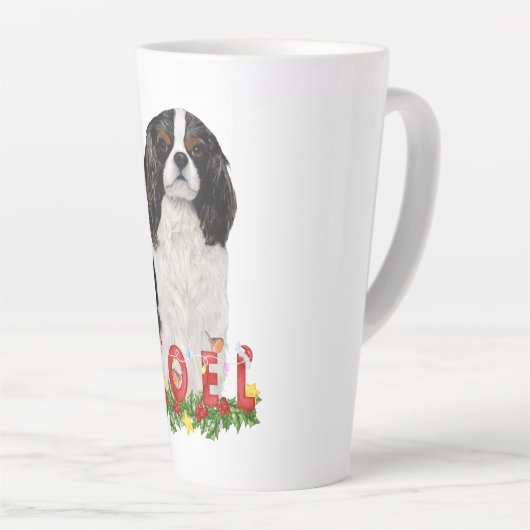 Waterverf Cavalier King Charles Noel Kerstmis Latte Mok (Rechterhoek)