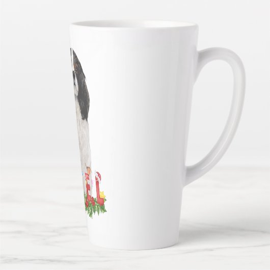 Waterverf Cavalier King Charles Noel Kerstmis Latte Mok (Rechts)