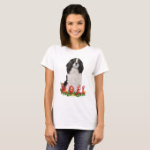 Waterverf Cavalier King Charles Noel Kerstmis T-shirt (Voorkant volledig)