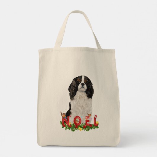 Waterverf Cavalier King Charles Noel Kerstmis Tote Bag (Achterkant)