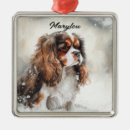 WATERVERF CAVALIER KING CHARLES SPANIEL DOG METALEN ORNAMENT