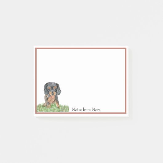 Waterverf Cavalier King Charles Spaniel Naam Post-it® Notes (Voorkant)
