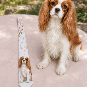 Waterverf Cavalier King Charles Spaniel voor Lente Stropdas