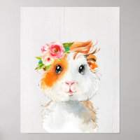 Waterverf cavia Varkens Baby Baby Animals Zenuwig