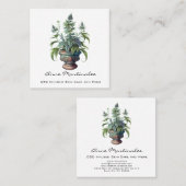 Waterverf CBD Potted Plant Vierkante Visitekaartje (Voorkant / Achterkant)