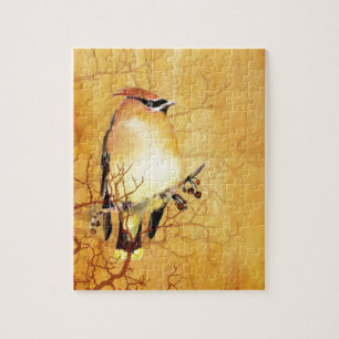 Waterverf Cedar Waxwing Bird Legpuzzel