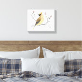 Waterverf Cedar Waxwing Wrapped Canvas Afdruk (Insitu (Slaapkamer))