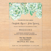 waterverf celadon succulent bruiloft acryl uitnodigingen (Voorkant)