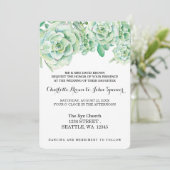 waterverf celadon succulent bruiloft kaart (Staand voorkant)