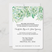 waterverf celadon succulent bruiloft kaart (Voorkant)