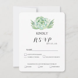 waterverf Celadon Succulent Bruiloft RSVP