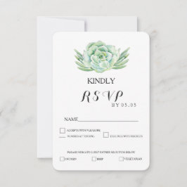 waterverf Celadon Succulent Bruiloft RSVP