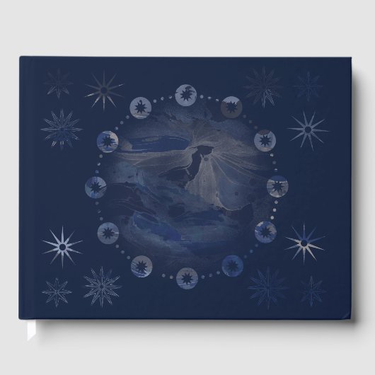 Waterverf Celestial Dark Blue Skies Gastenboek (Voorkant)