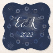 Waterverf Celestial Dark Blue Skies Kartonnen Onderzetters (Voorkant)