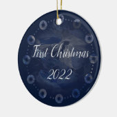 Waterverf Celestial Dark Blue Skies Keramisch Ornament (Links)
