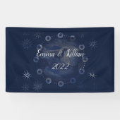 Waterverf Celestial Dark Blue Skies Spandoek (Horizontaal)
