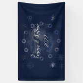 Waterverf Celestial Dark Blue Skies Spandoek (Verticaal)