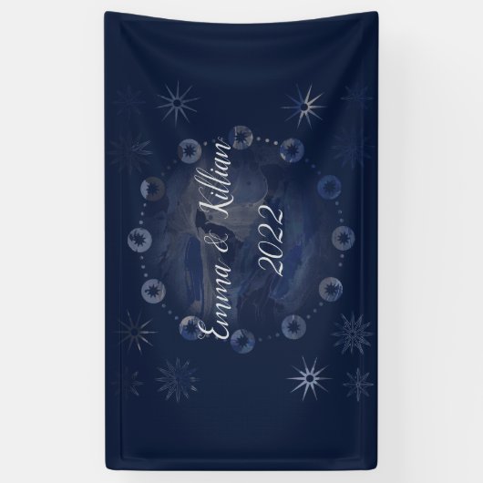Waterverf Celestial Dark Blue Skies Spandoek (Verticaal)
