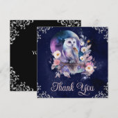 Waterverf Celestial Fantasy Owl Bedankkaart (Voorkant / Achterkant)