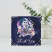 Waterverf Celestial Fantasy Owl Bedankkaart (Staand voorkant)
