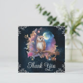  Waterverf Celestial Fantasy Owl Bedankkaart (Staand voorkant)