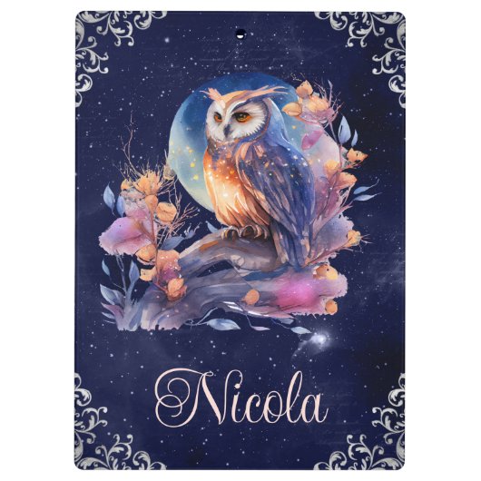  Waterverf Celestial Fantasy Owl Klembord (Achterkant)