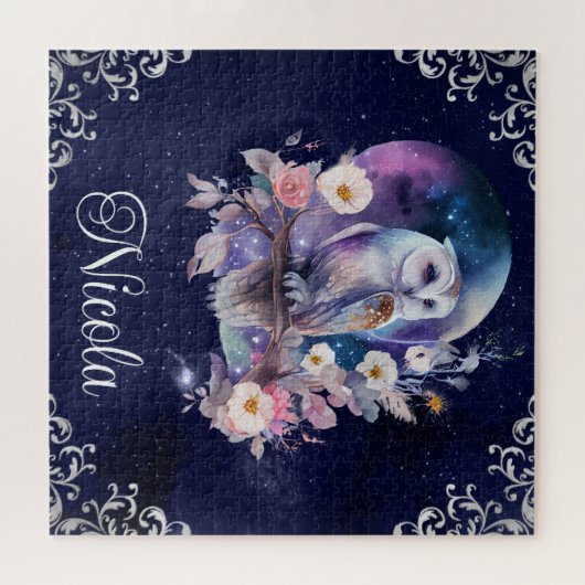  Waterverf Celestial Fantasy Owl Legpuzzel (Horizontaal)