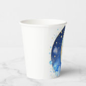 Waterverf Celestial Moon and Stars Baby shower Papieren Bekers (Rechts)