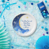 Waterverf Celestial Moon and Stars Baby shower Papieren Bordje (Feest)