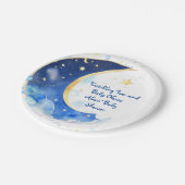 Waterverf Celestial Moon and Stars Baby shower Papieren Bordje (Gekanteld)