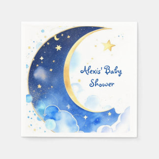 Waterverf Celestial Moon and Stars Baby shower Servet