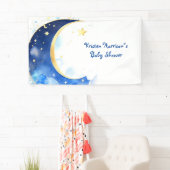Waterverf Celestial Moon and Stars Baby shower Spandoek (Insitu)