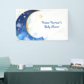 Waterverf Celestial Moon and Stars Baby shower Spandoek (Beurs)