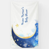 Waterverf Celestial Moon and Stars Baby shower Spandoek (Verticaal)
