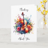 Waterverf Cello en Bloemen Denken Over U Kaart (Gele Bloem)