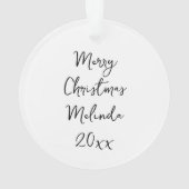 Waterverf cello en bloemen gepersonaliseerd ornament (achterkant)