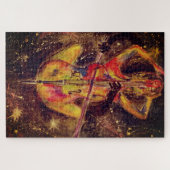 Waterverf - Cello Space Sonata - Lady en Cello Legpuzzel (Horizontaal)