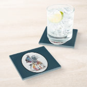 Waterverf Cello Vignette Glazen Onderzetter (Schuin)