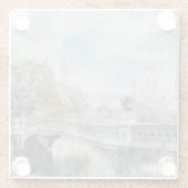 Waterverf Central Park Bridge Glass Onderzetter Glazen Onderzetter (Achterkant)