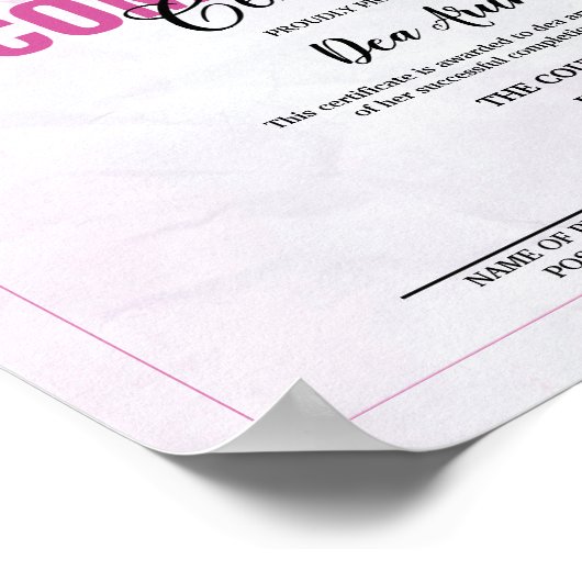 Waterverf certificaatvoltooiing poster (Hoek)